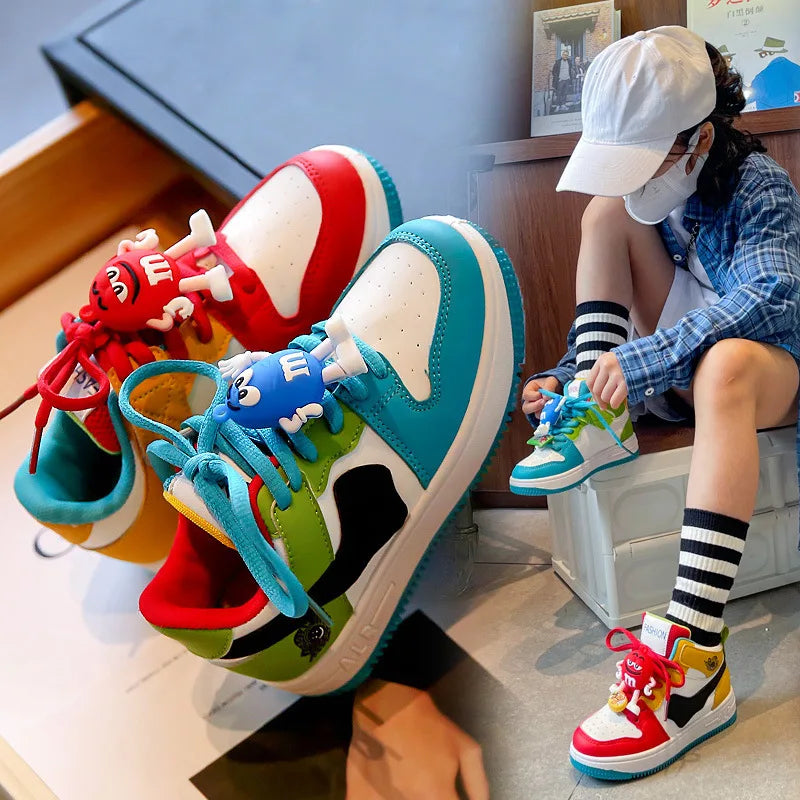 Boys Girls Shoes Board Shoes Children Casual Shoes New Four Seasons Kids Single Sneaker Mandarin Ducks Basketball Sports Shoes