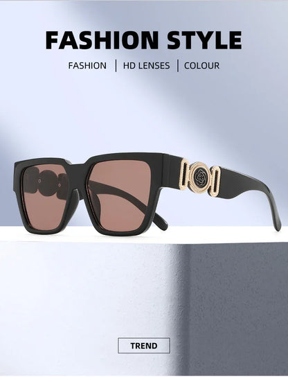 INS 2026 New Fashion Sunglasses Women Wide-leg Sun Glasses Men Trendy Brand Square Oversized Anti Blue Light Flat Mirror UV400
