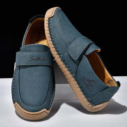Men's Slip On Loafers Soft Leather Preppy Lightweight Breathable Driving Shoes Non Slip Daily Fashion Casual Outdoor Sneakers