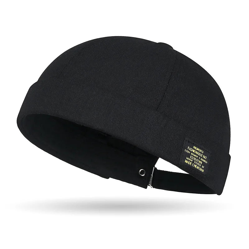 Brimless Hat for Men Women Cotton Classic Solid Color Beanie Beaded Hip Hop Hat for Outside Cycling Riding Activities