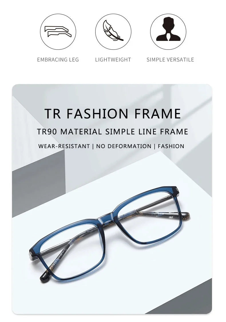 New Classic Geometric Simple Square Frame Design Men's Anti-blue Light Glasses Can Be Customized Prescription LS213
