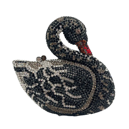 New Product Colorful Jewelry Crystal Swan Evening Bag Luxury Ladies Boutique Evening Bag With High Quality