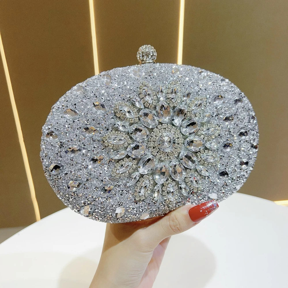 Luxurious Diamond-Encrusted Rhinestone Crossbody Small Handbag Versatile Elegant Women's Fashion Accessory
