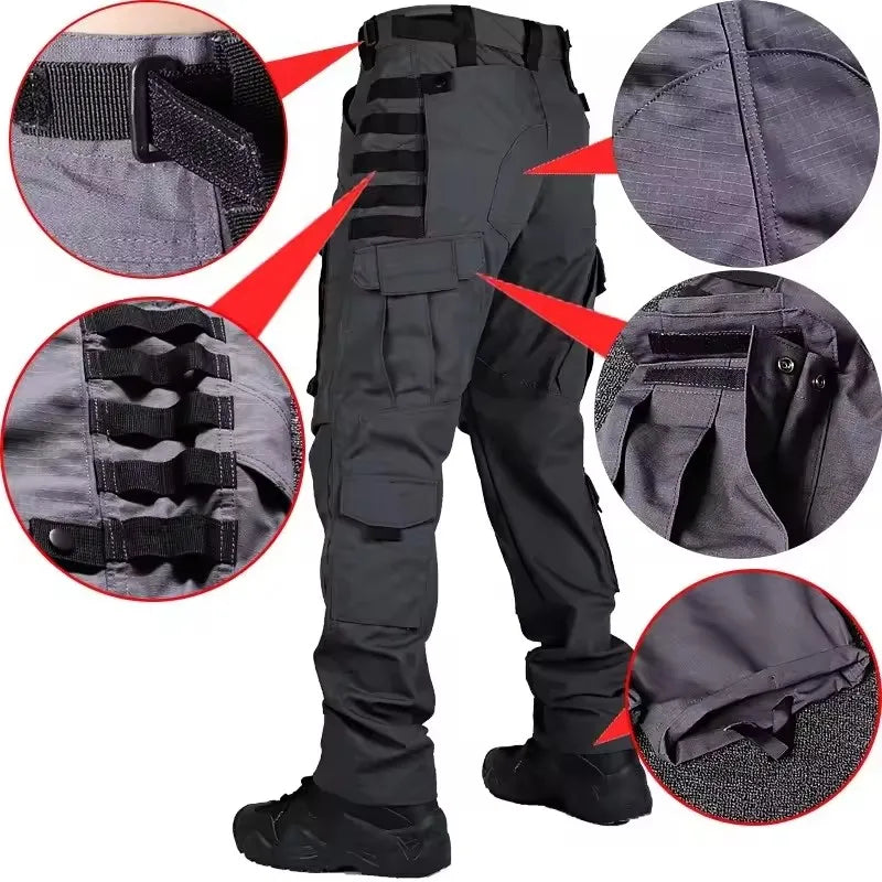 New Men Tactical Pants Quick Drying Multi-Pocket Cargo Pants Casual Tactical Trousers Wear-Resistant Work Traning Pant Loose
