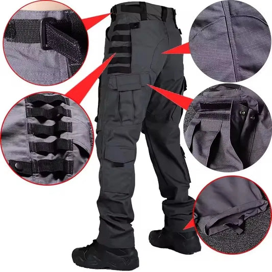 New Men Tactical Pants Quick Drying Multi-Pocket Cargo Pants Casual Tactical Trousers Wear-Resistant Work Traning Pant Loose