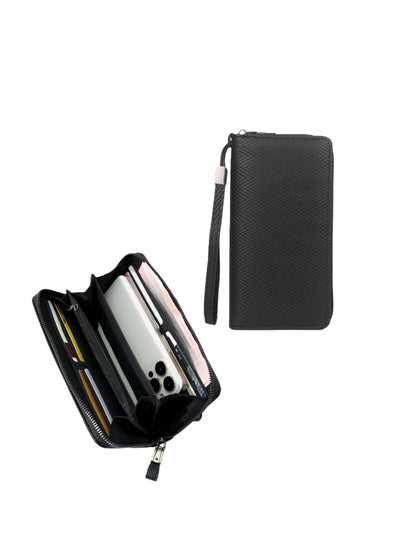 Fashion Retro Simple Long Wallet Business Office Commute Large Capacity Multi-Card Slot Portable Long Zipper Wallet Phone Wallet