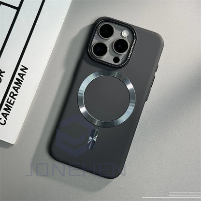Luxury Solid Color Matte Magnetic Wireless Charge Case For Magsafe For iPhone 15 14 13 12 16 17 Pro Max Ultra Thin Hard PC Cover
