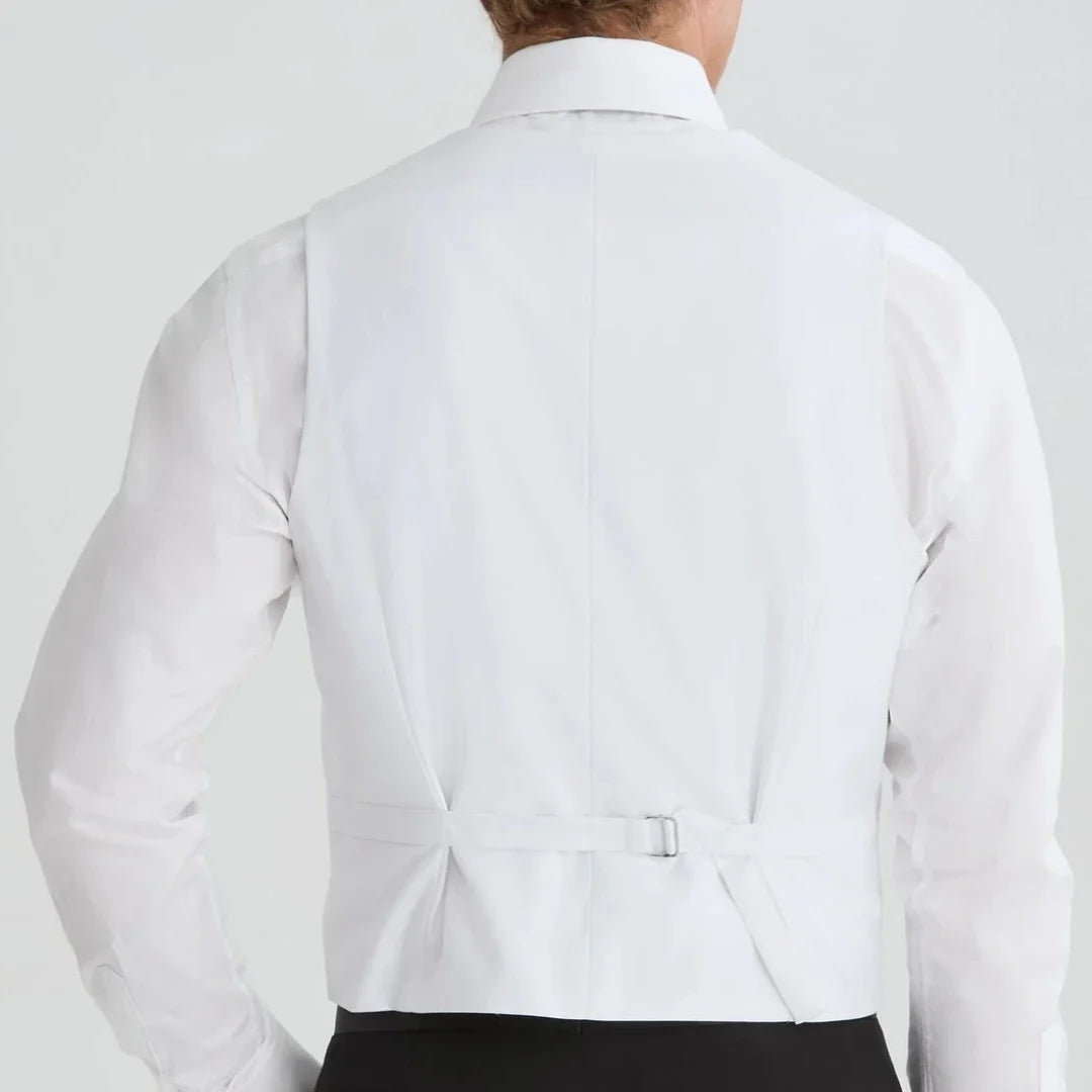 Men Vest White Single Button Solid With Lapel Waistcoat For Wedding Party Prom Banquet Business Work Daily Casual Men Suit Vest