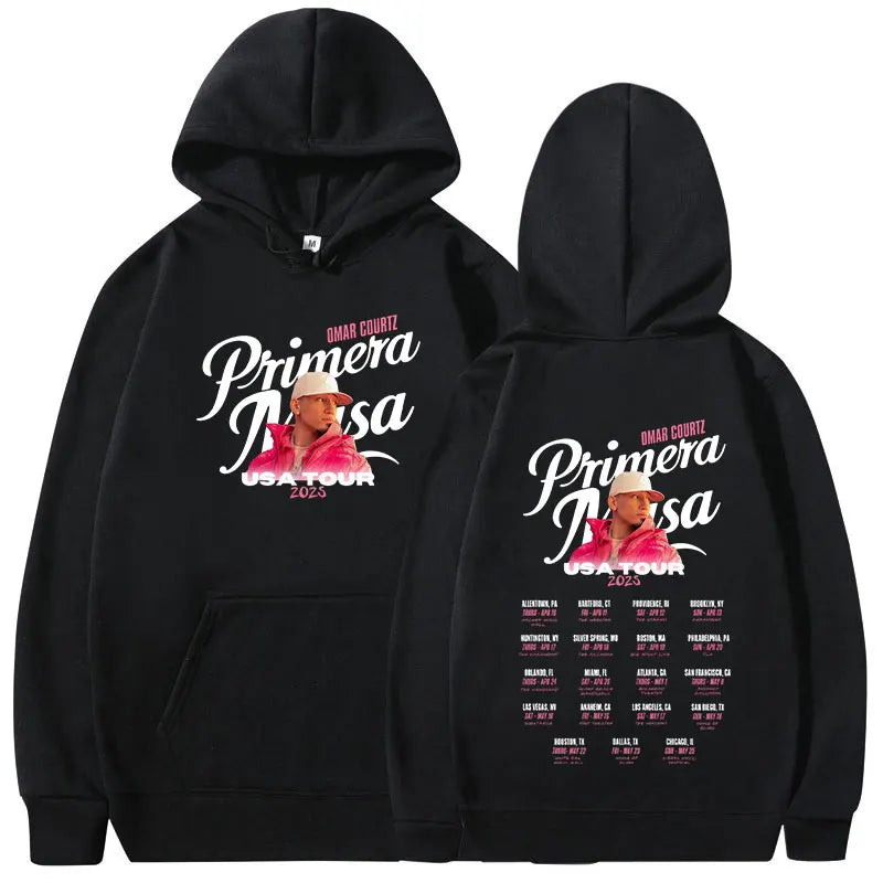 Omar Courtz Primera Musa Album Tour Merch Hoodies Men's Women Fashion Hooded Sweatshirts Hip Hop Oversized Pullovers Streetwear