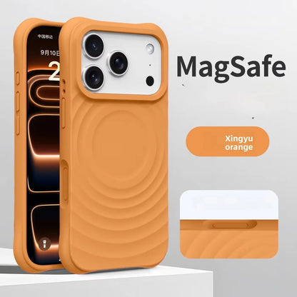 Water Ripple Silicone For Magsafe Wireless Charge Magnetic Phone Case For iPhone 17 16 15 14 Pro Max Air Soft Shockproof Cover