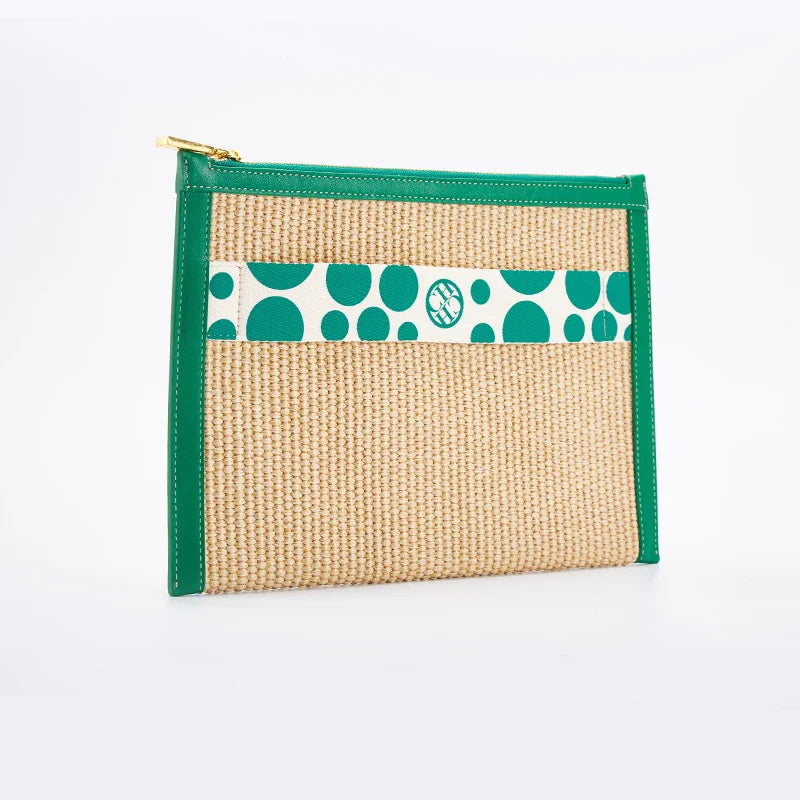 Handmade Woven Clutch Bag Ribbon Embellished Niche Style Clutch Bag