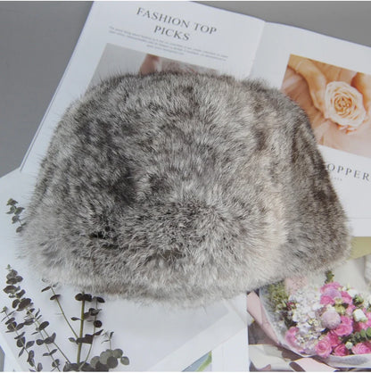 2026  Unisex Winter Russian Outdoor 100% Genuine Rabbit Fur Caps Warm Real Rabbit Fur Bomber Hat Natural Quality Rabbit Fur Hats