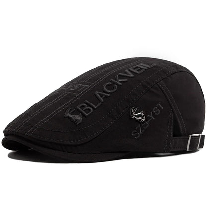 Men Beret Fashion Rabbit Embroidery Flat Caps Spring Summer Visor For Male Fashion Vintage Newsboy Cap Casual Berets Adjustable