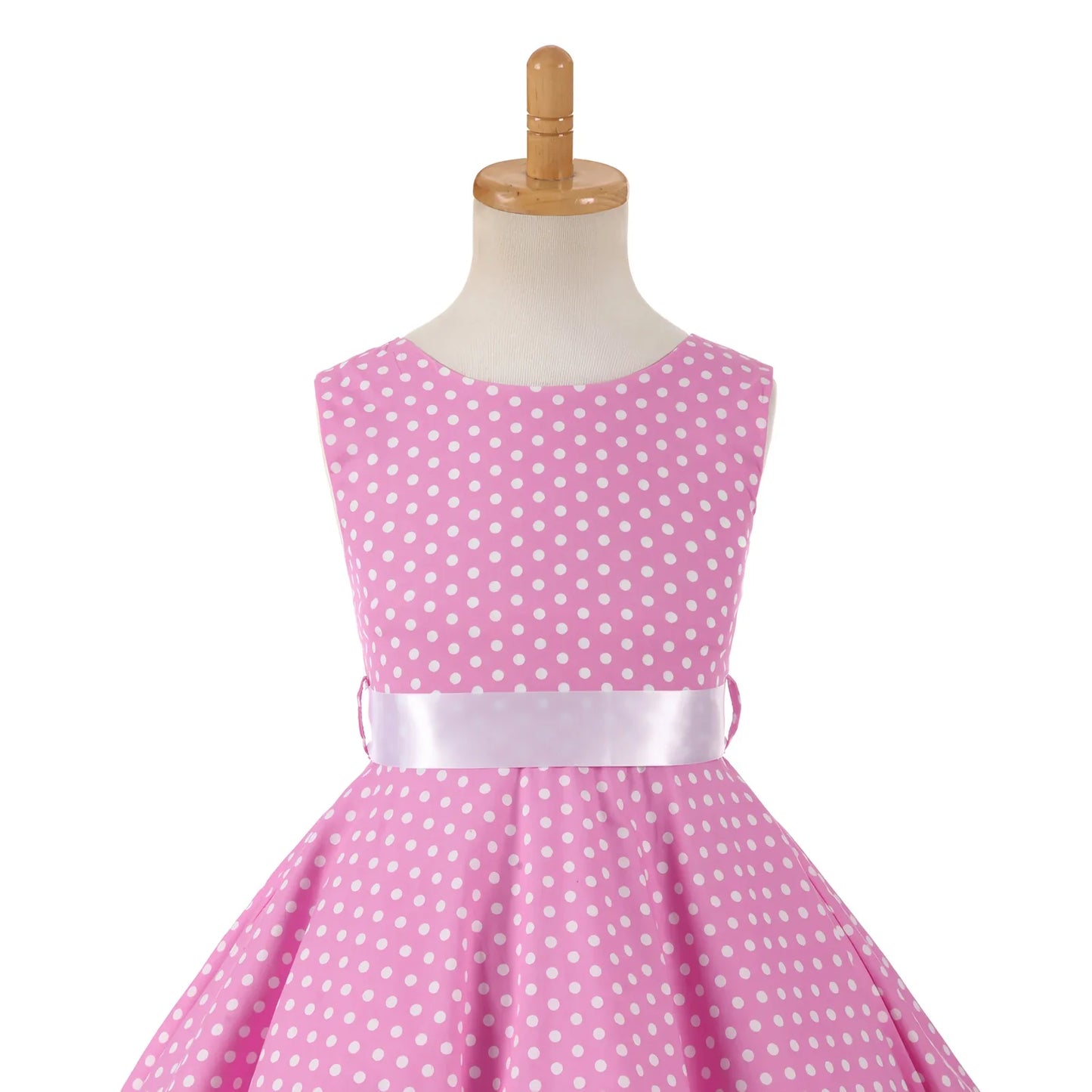 Girl's Retro Dress,Summer Princess Sleeveless Polka Dots Cotton Lightthin Romantic Floral 50s Vintage Dress Party Wedding Daliy