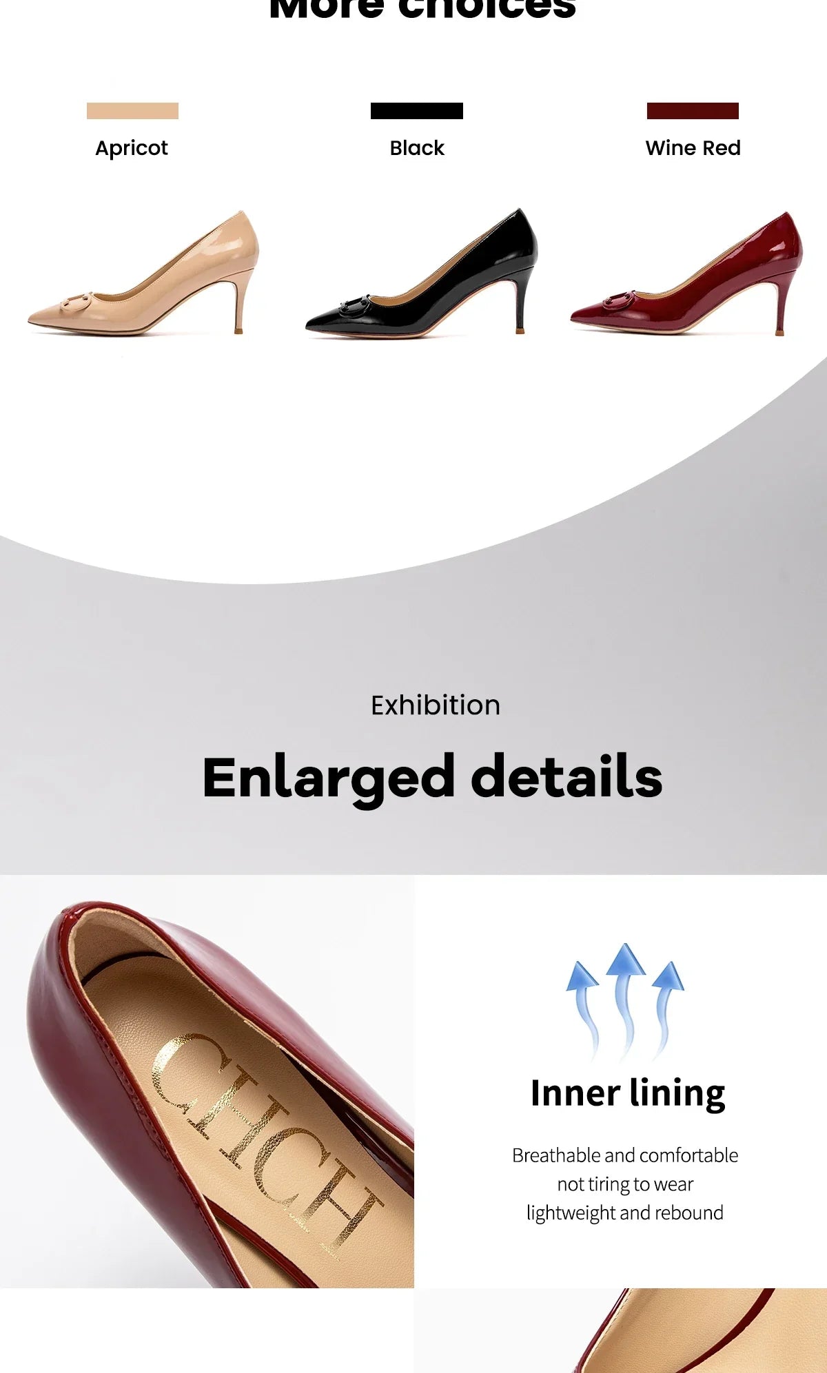 Woman's High Heels Black  New Lacquer Leather Women's Business Wedding Shoes 7cm