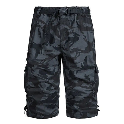 Men Summer Capri Pants Men Plus Size Multi Pocket Cargo Shorts Men Casual Outdoor Breathable Lightweight Daily Wear Street Style