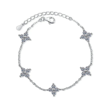 3mm 2cttw Certified Moissanite Bracelets for Women Sparkling Luxury Chain Sterling Silver 925 Jewelry Birthday Gift