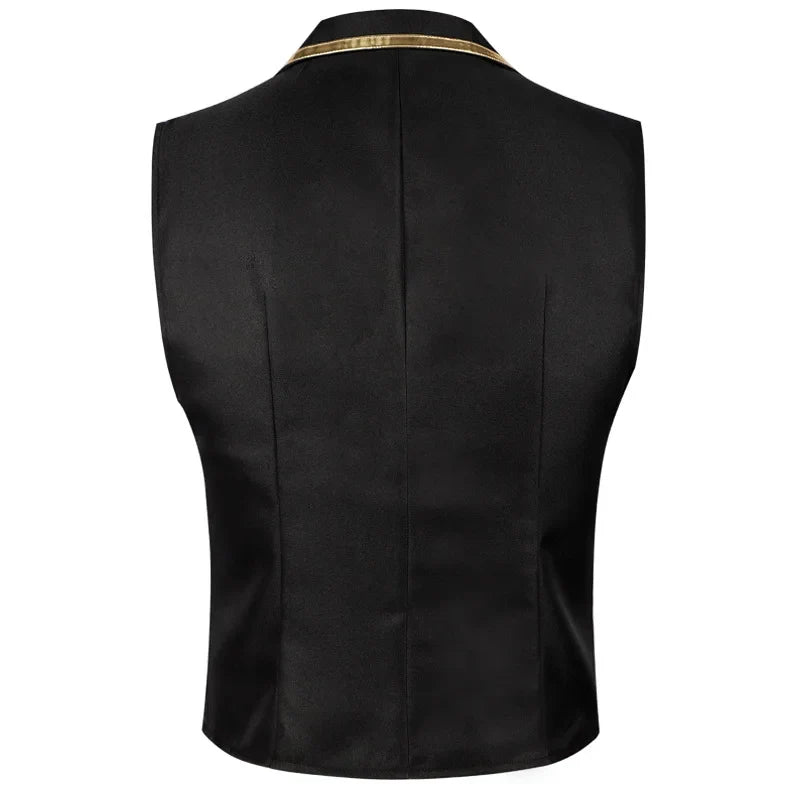 Men Suit Vest British Style Slim Contrast Color Male Waistcoat Turn Down Collar Single-breasted Wedding Party Man Vest