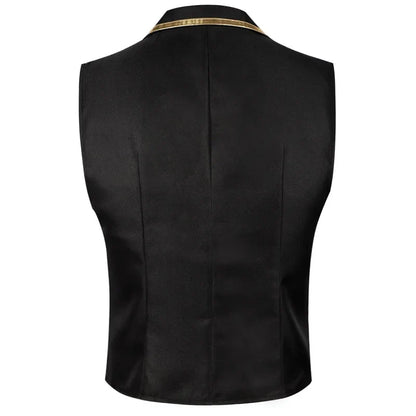 Men Suit Vest British Style Slim Contrast Color Male Waistcoat Turn Down Collar Single-breasted Wedding Party Man Vest