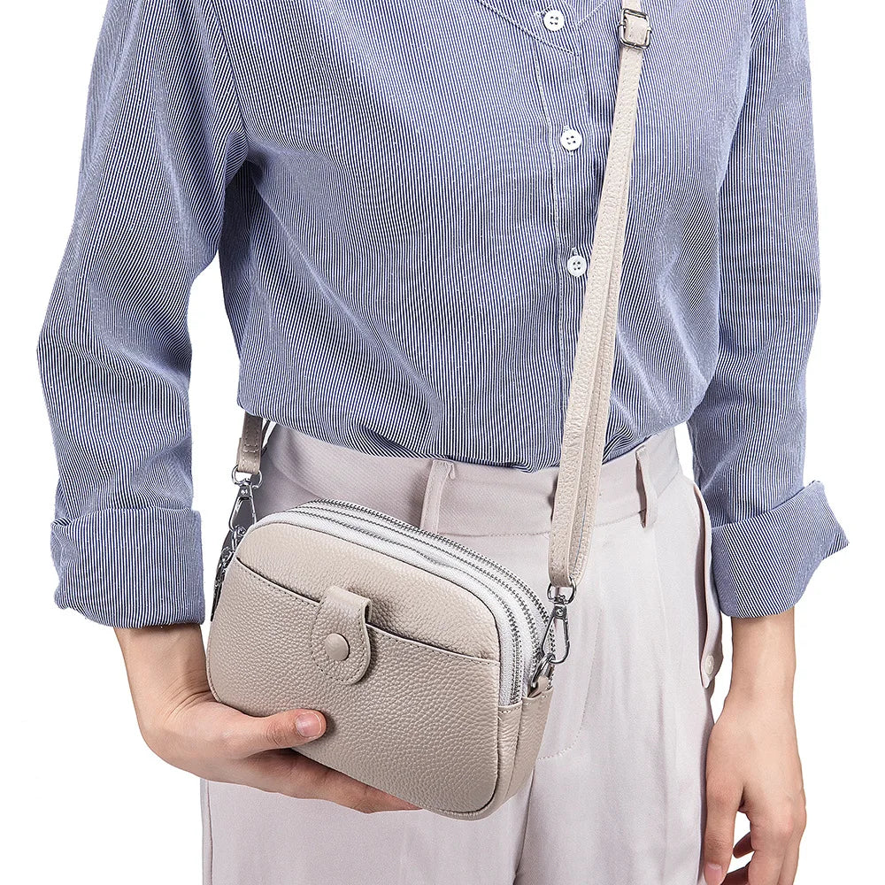 Genuine Leather One Shoulder Bag Women Casual Crossbody Bag Designer Small Handbag Lipstick Key Phone Pouch Case For Female