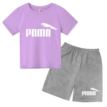 Des vêtements esthétiques pour les enfants de 3 à 12 ans, T-shirt imprimé avec des lettres, blouse à manches courtes et pantalon