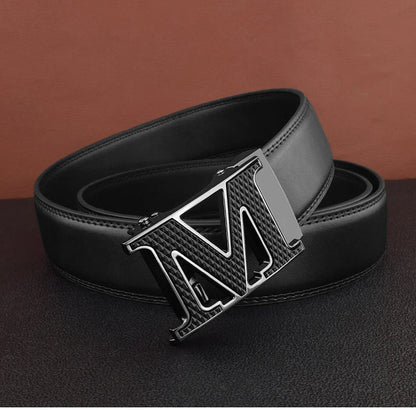 M letter Men Designer Belts High Quality White Luxury Brand Belt Automatic Buckl Cowskin Casual Waist Strap Ceinture Homme