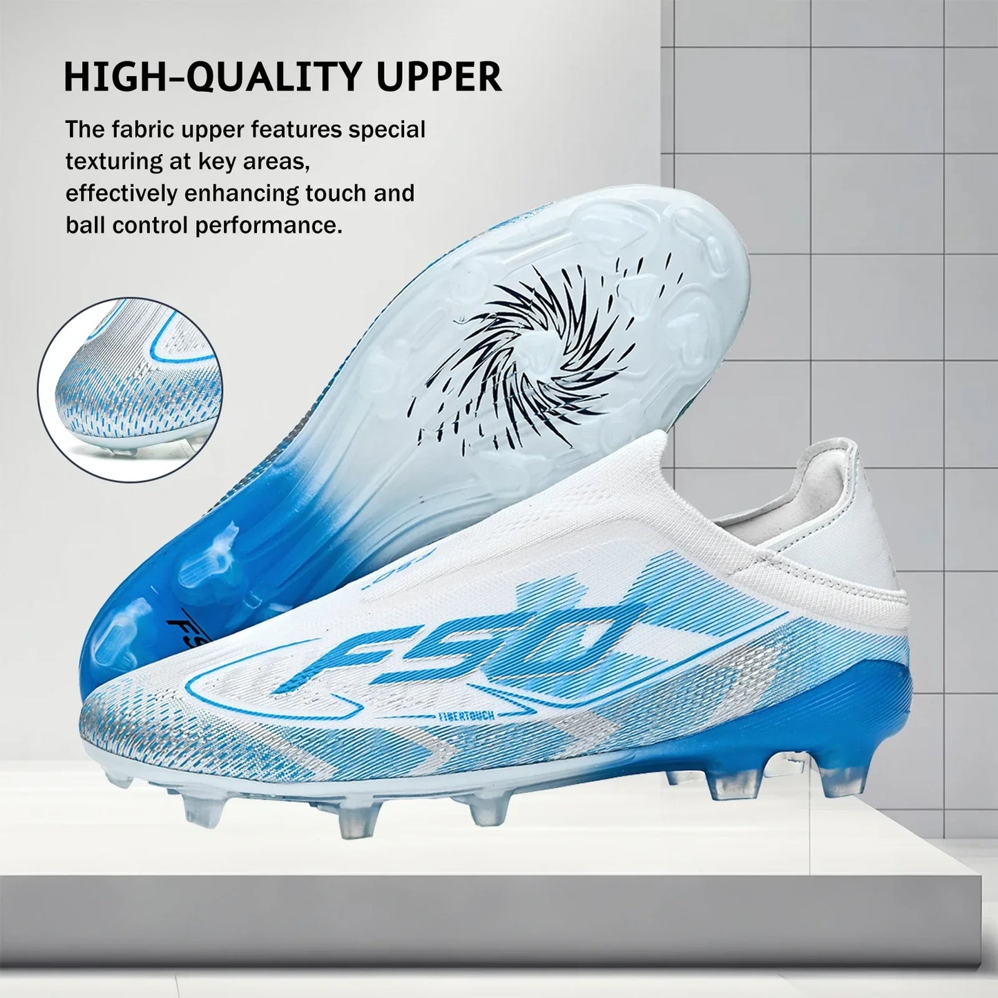 AG/FG Firm Ground Soccer Cleats for Men Women Kids Youth PU Fabric Rubber Sole Non-Slip Wear-Resistant Training Boots