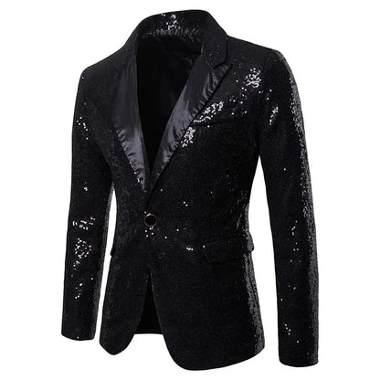 Men's Performance Jacket Gold Sequins Boutique High-end Men's Suits Blazer Korean Nightclub Wedding Host Suits Jacket Male