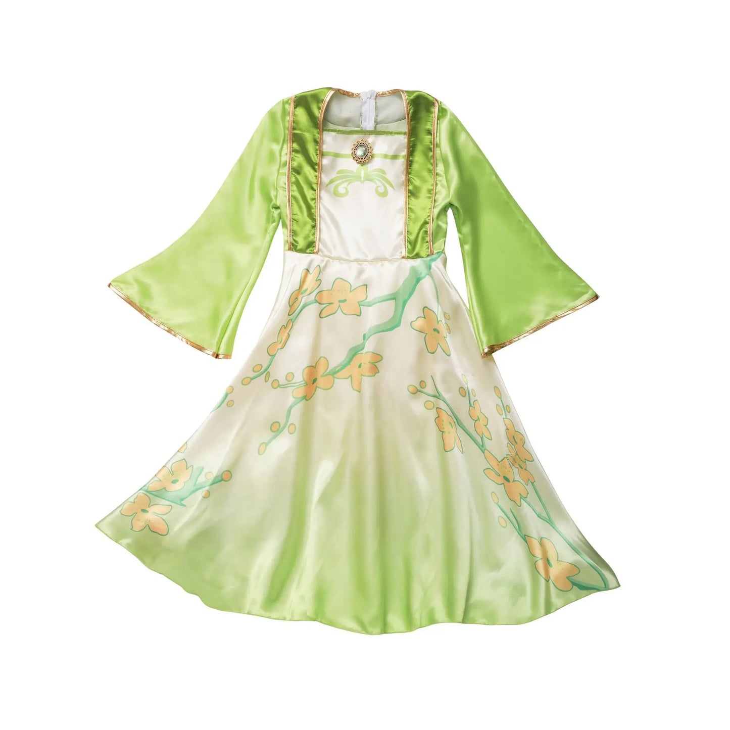Mulan Cosplay Costume Girl Chinese-style Long-sleeved Hanfu with Hair Accessories Necklace Halloween Girl Hero Costume