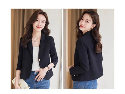 Advanced Sense Temperament Slim Small Blazers New Spring Autumn Short Women Jacket Casual Coffee Suit Coat Female Blazer Outwear