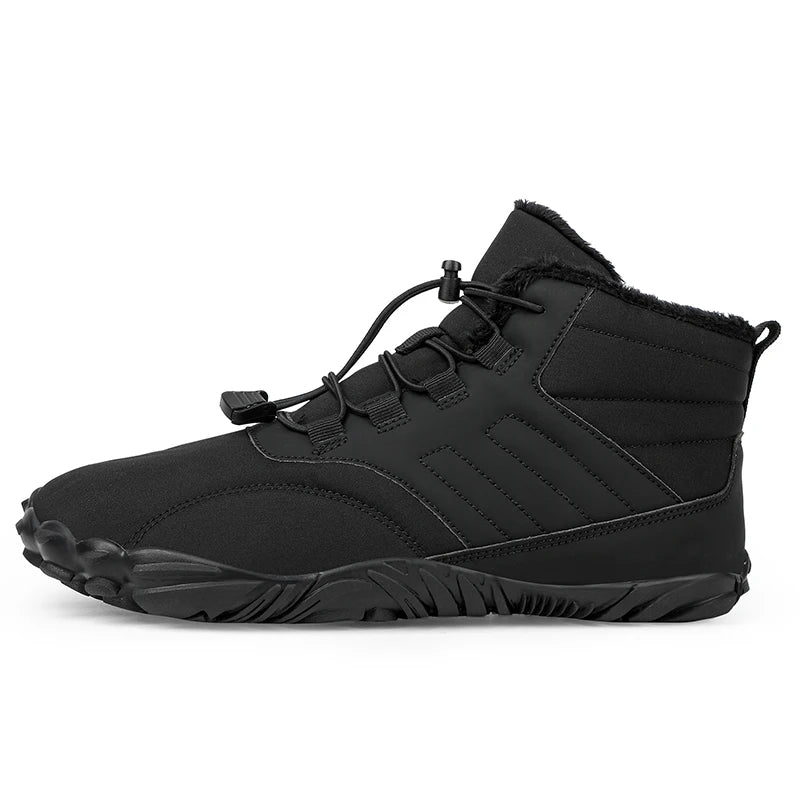Snow Boots Men Winter Shoes Barefoot Ankle Boots 36-46 Couple Snow Shoes Outdoor Hiking Shoes Fur Warm Plush Boots