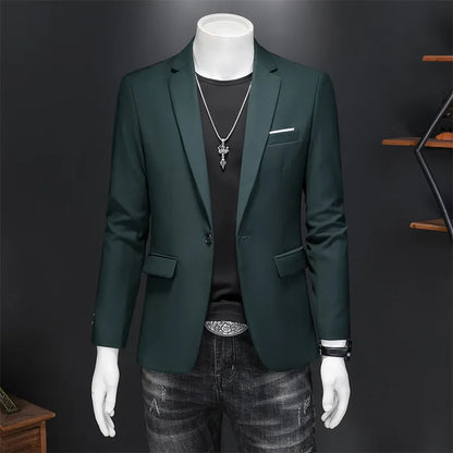 15 Color Fashion Mens Suit Jacket High Quality Slim Fit Solid Color Casual Business Mens Blazers Formal Office Wedding Suit Tops