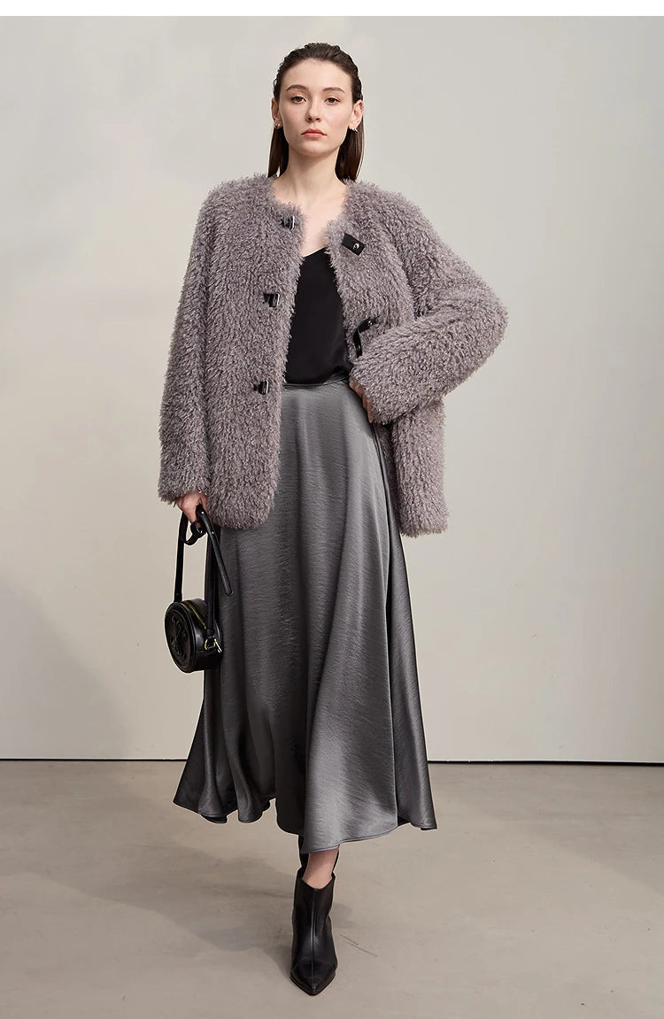 Women's Skirt Loose Long A-skirt Satin Skirts For Women 2025 Autumn New Minimalist Solid Color Clothing Ladies 12513015