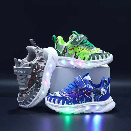 2026 New  Boys Led Lighted Shoes Fashion Mickey Children's Casual Sneakers Kids Luminous Shoes Sport Shoes Lighted Shoes