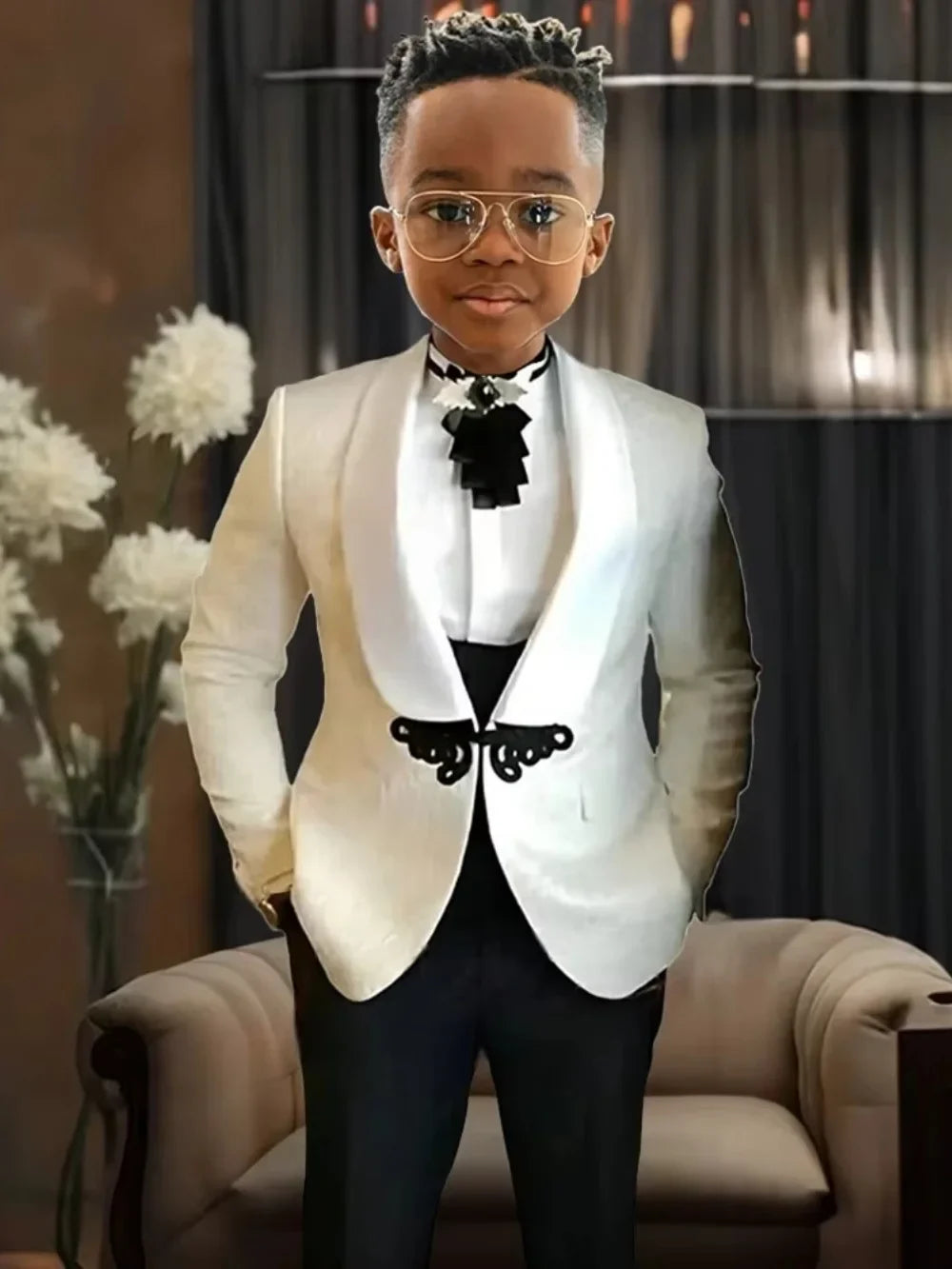 Chic Boys Slim Fit Suits 3 Pieces Piano Performance Wear Premium Handsome Kids Suit Set Wedding Party Wear 2-20 Tuxedo