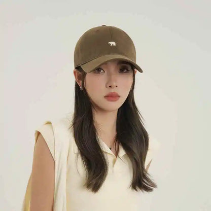 1pc Polar Bear Embroidered Baseball Hat for Men and Women,outdoor leisure Daily Leisure,Outdoor Travel,Sunscreen,Duck Tongue Hat