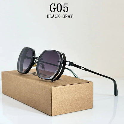 2024 Steampunk Sunglasses For Men Fashionable Square Punk Fashion Glasses Designer Sunglasses Women Trendy Gafas De Sol Hombre