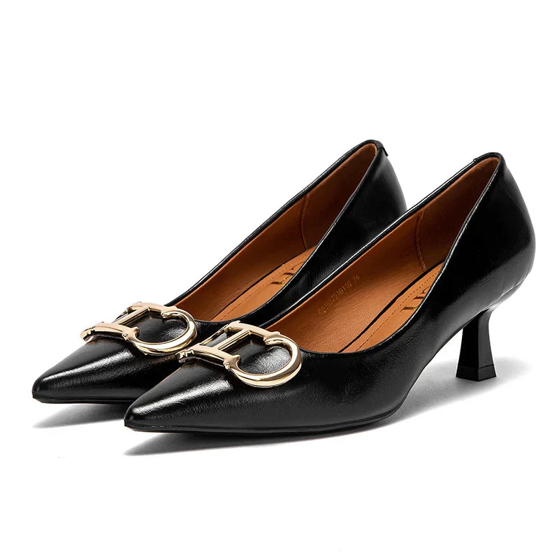 Women's High Heels New 4cm Black Simple Business Women's Shoes Evening Party
