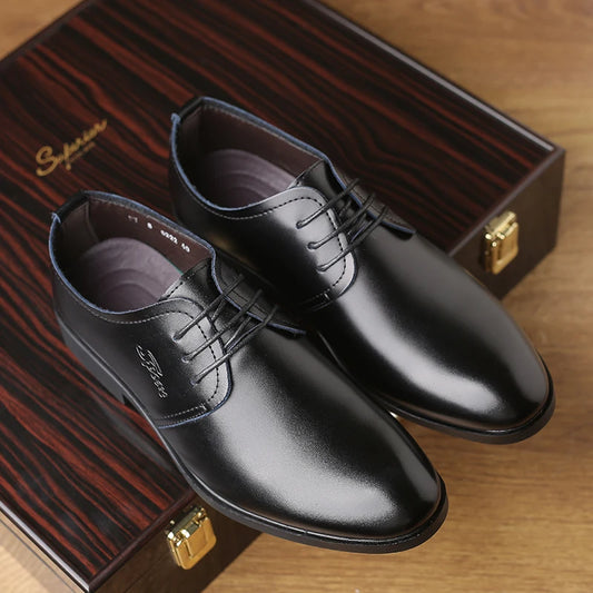 Men's Shoes Black Leather Formal Shoes for Men Oxfords Male Wedding Party Office Business Shoe Man zapatos de hombre Plus Size
