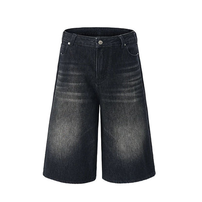 Summer New Fashion Denim Shorts Loose Straight Casual Vintage American Personality Jeans Streetwear Male Short Pants