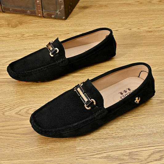 Men Fashion Luxury Leisure Leather Loafers Shoes Slip on Soft Comfortable Non-slip Driving for Men