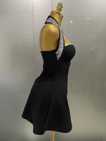 2025 Women Black Sexy Off the Shoulder Shinning Crystal Bodycon Bandage Long Dress Gloves Elegance Celebrate Evening Party Dress