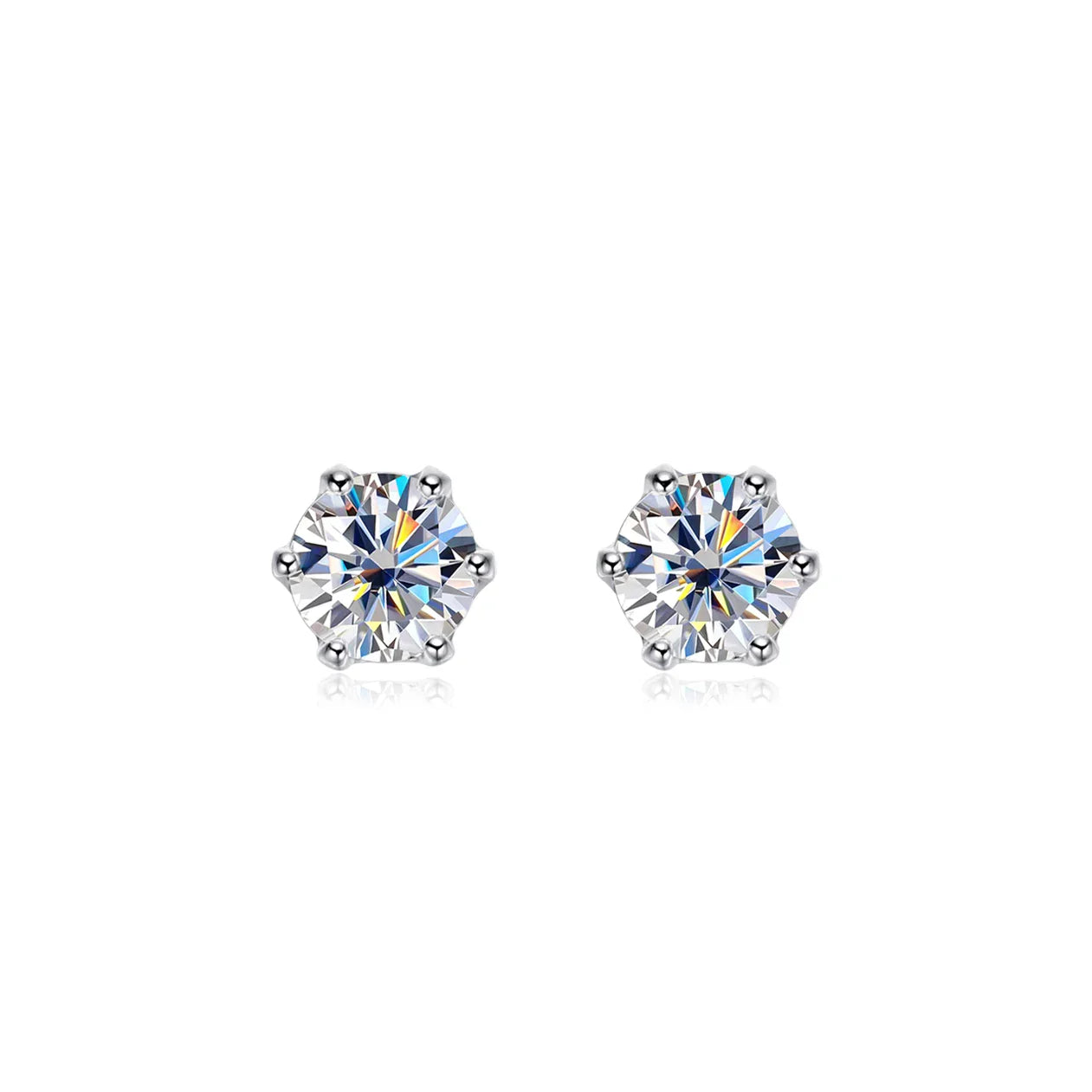 100% 925 Sterling Silver 0.2-2 Carat D Color Moissanite Diamond Stud Earrings For Women Sparkling Wedding Fine Jewelry