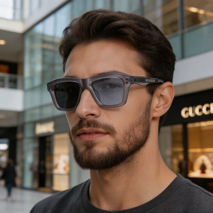 2026 New European and American Fashion Square Frame Photochromic Sunglasses for Men, Retro and Unique Outdoor Driving Sunglasses