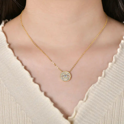 Certified 5mm Moissanite Diamond Necklace Niche Light Luxury Round Shape Pendant Necklace for Women ExquisiteBirthday Gift