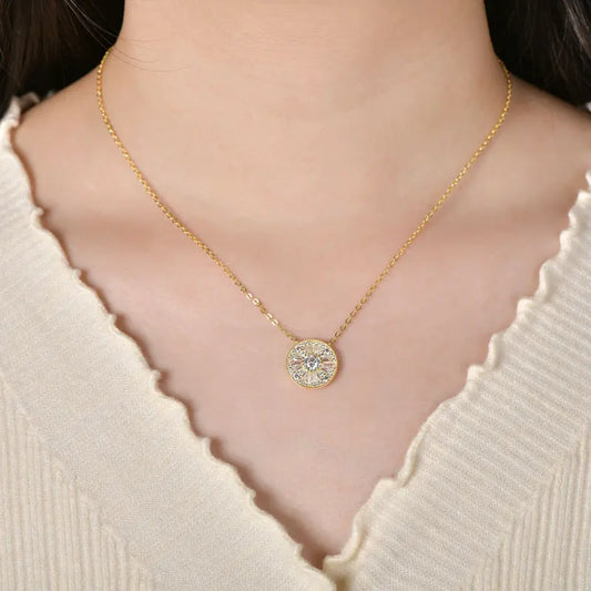 Certified 5mm Moissanite Diamond Necklace Niche Light Luxury Round Shape Pendant Necklace for Women ExquisiteBirthday Gift