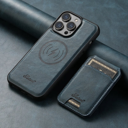 Luxury Magnetic Card Holder Leather 2 in 1 Phone Case For iPhone 17 16 15 14 13 12 Pro Max Plus Air Detachable Stand Phone Cover