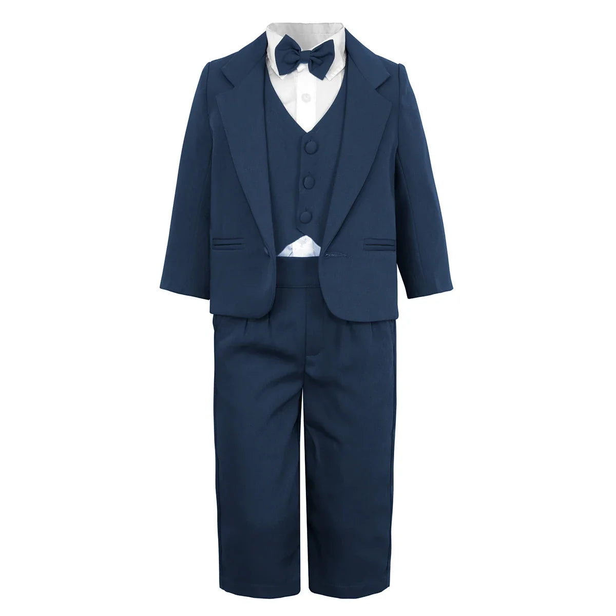 Baby Boy Suit Set Wedding Infant Formal Outfit Toddler Ring Bearer Tuxedo Children Birthday Ceremony Performance Costume 4PCS