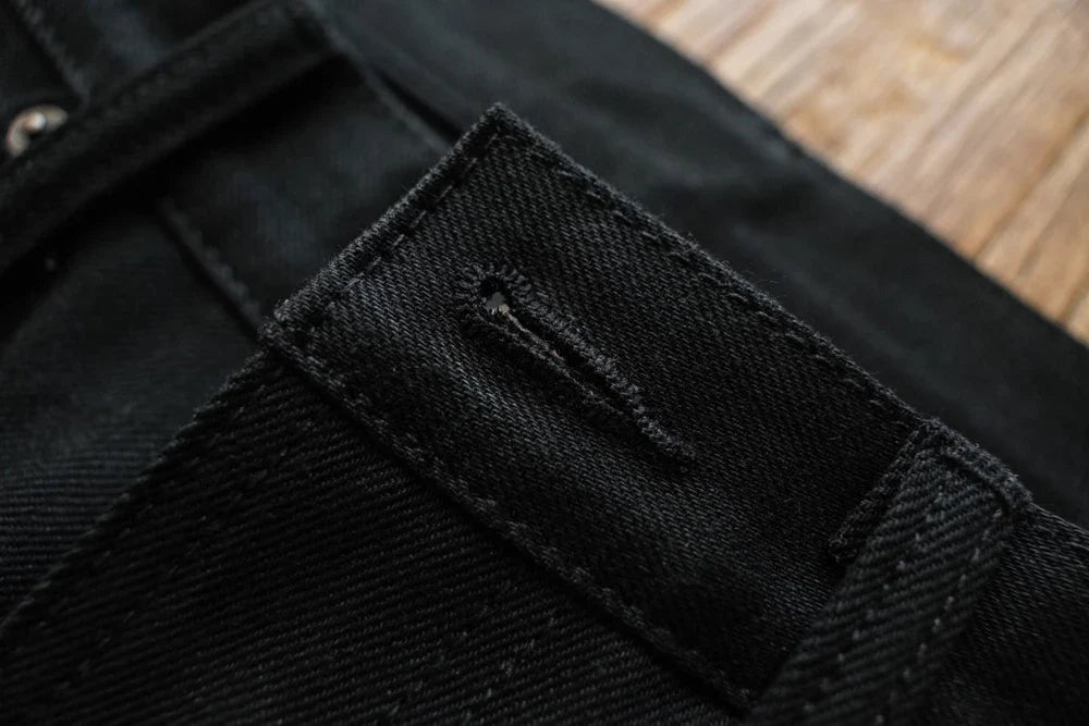 Mens Jeans Black Jeans Double-sided Dyeing Sanforized Selvedge Denim Jeans  16 Oz Regular Fit