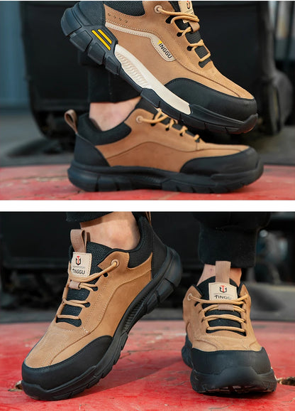 New Fashion 2025 Genuine Leather Insulation 10KV Work Safety Shoes Indestructible Multifunctional Sneakers Waterproof Male Boots